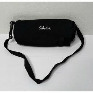 Cabelas Sports Bag Black Fishing Hunting Thick Sides One Pocket Pouch Zip Buckle